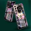 Чехол из закаленного стекла для Samsung Galaxy S22 S21 Ultra S20 Fe S10 S9 S8 S22 S21 Plus Note 20 10 Phone Funda Rose Butterfly Flower