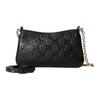 Gucci GG Emblem Logo Embossed Pebbled Leather Mini Crossbody Bag Women bags Black 815278-AAEEM-1000