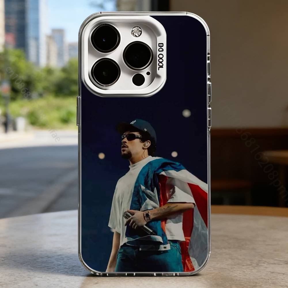 Popular rock S-Singer B-Bad B-Bunny White Shockproof Phone Case For iPhone 17,16,15,14,13,12,11,Pro,XS,Max,Plus,Mini,SE