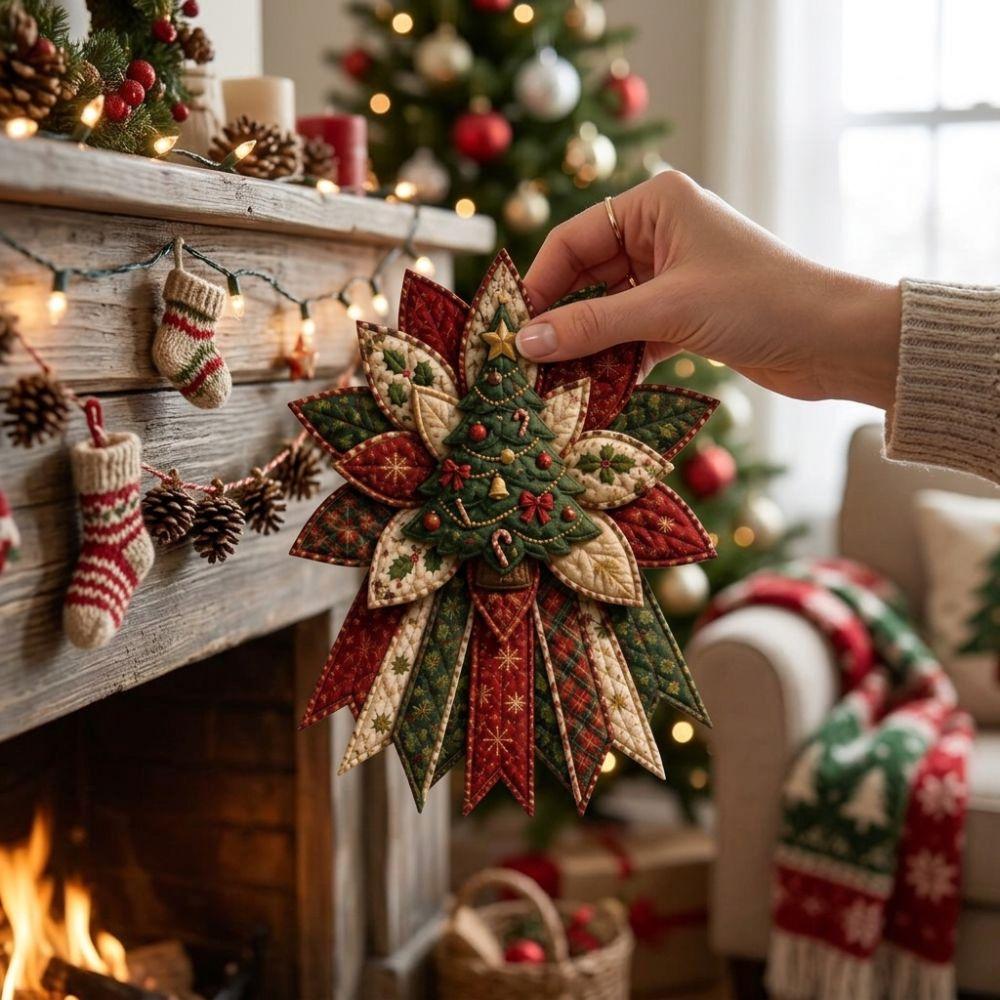 Handmade Christmas Wreath DIY Sewing Kit Festive Fabric Door Decor Kit Mantel Shelf