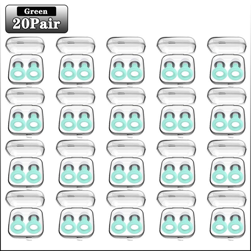 20 пар звуконепроницаемых силиконовых берушей для сна, противошумных, для сна, специальных, противошумных, обучающих, берушей для ушей с шумоподавлением