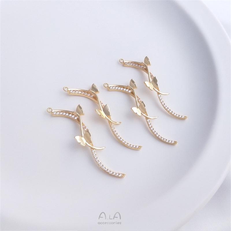 Серьги-подвески с кисточками-бабочками из 14-каратного золота с цирконом и сохранением цвета для DIY-украшений