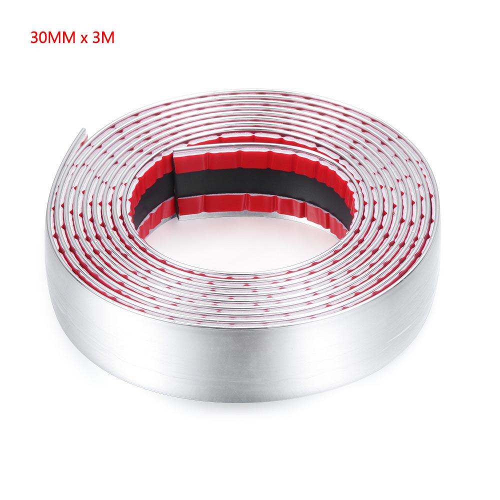 Хромированная молдинговая накладка на дверь автомобиля, защитные наклейки на бампер, решетка, лента для предотвращения столкновений, защитная пластина на кромке двери, яркая наклейка