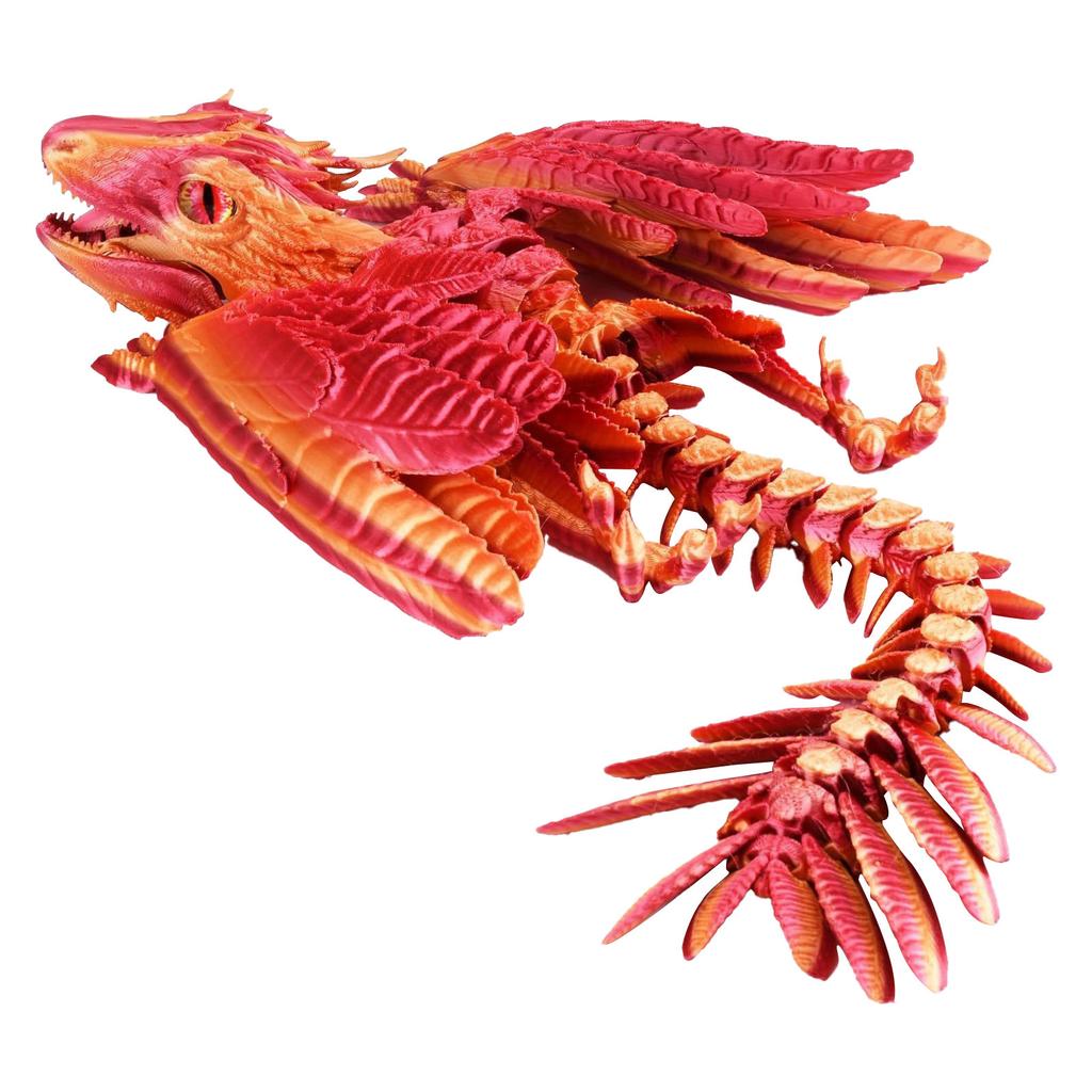 Пернатый дракон, 3D-печатный дракон, шарнирный дракон, дракон, 3D-печатная игрушка, настольный питомец