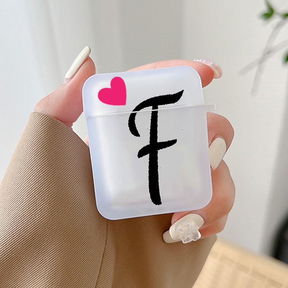 Чехол с начальной буквой A Z и сердцем для наушников Airpods 4-го 3-го Pro 3 2 Чехол для Airpod 2 3 1 Защитный аксессуар Чехол Funda