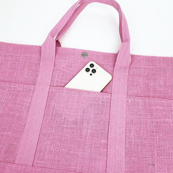 Начальная сумка Snoopy из джута <P> Розовый натуральный материал SNOOPY