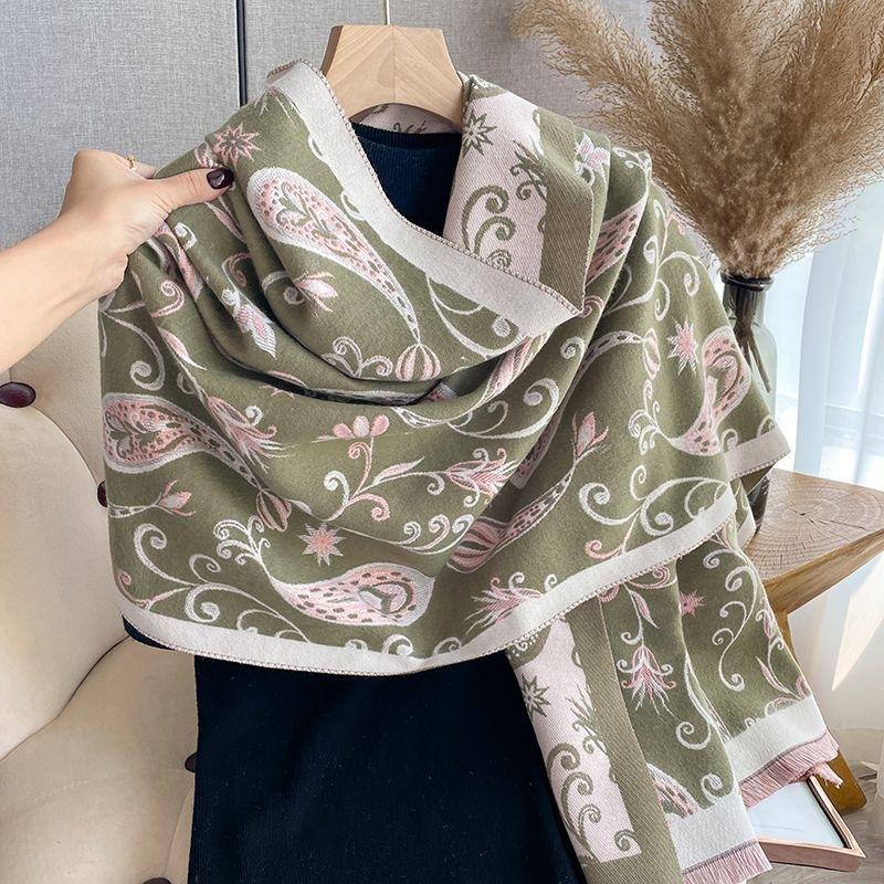 Women S Faux Cashmere Scarf Cashew Pattern Fashion Shawl For Autumn Winter