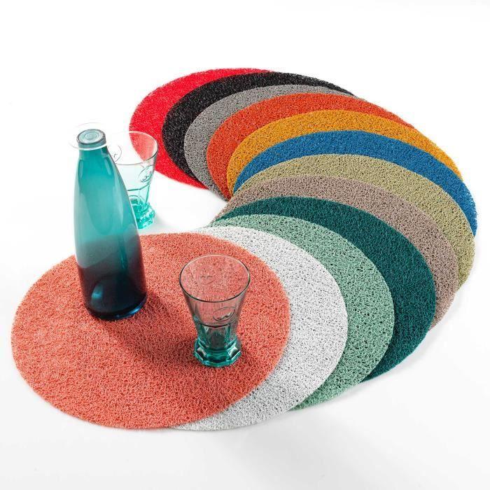 Set de table - PVC - Rond - 38 cm - Indigo - Lavable