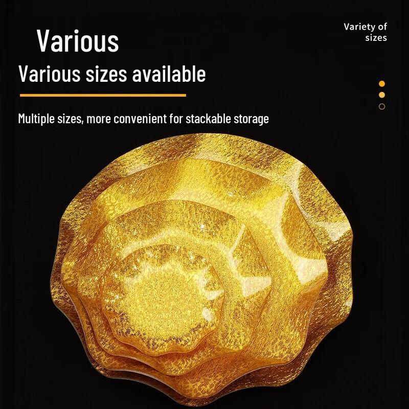 Huaihuang Acrylic Golden Serving Plates (2-Pack)
