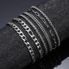 6 шт. Женский браслет из нержавеющей стали в стиле хип-хоп, мужской браслет, изысканная ручная работа, гладкая поверхность, набор браслетов