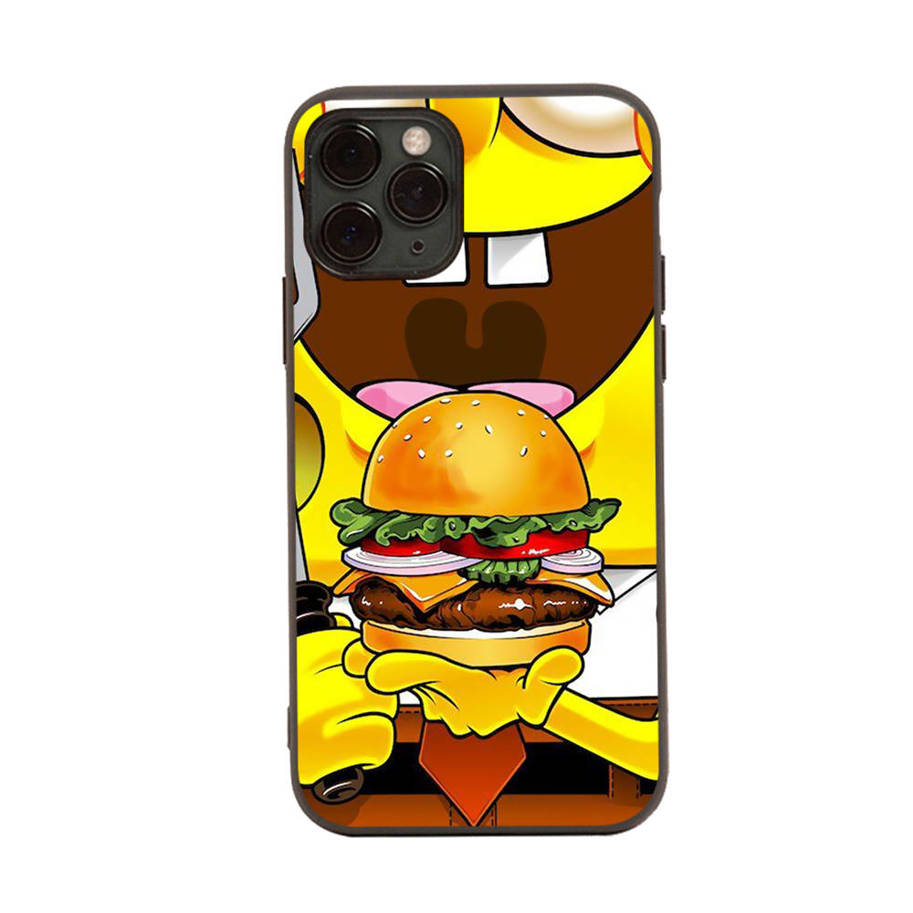 PB8 SpongeBob Cartoon Black Sofe Case for Samsung Note 20 Lite S24 Ultra S23 A03 A05 A06 A11 A71 A15 A16 A13 A24 A25 A33 A52 A53 A50 M55 M35 Plus