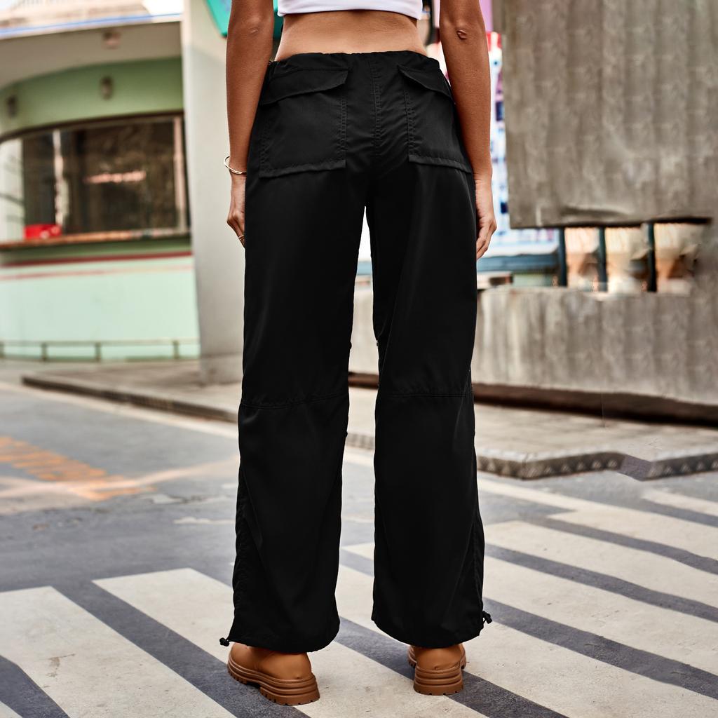 YYFS Women's Fashion Casual Solid Color Print Loose Trousers Pants & Capris