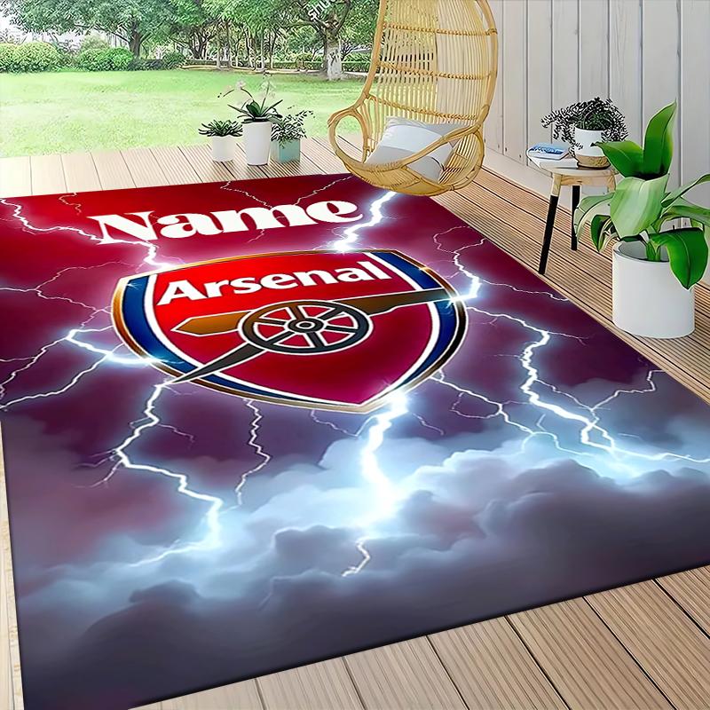 Custom Name "Thunderstorm Arsenal Crest" Carpet Rug Customizable Soft Washable Anti-Slip Home Living Room Sofa Mats Personalized Rug. 0909422