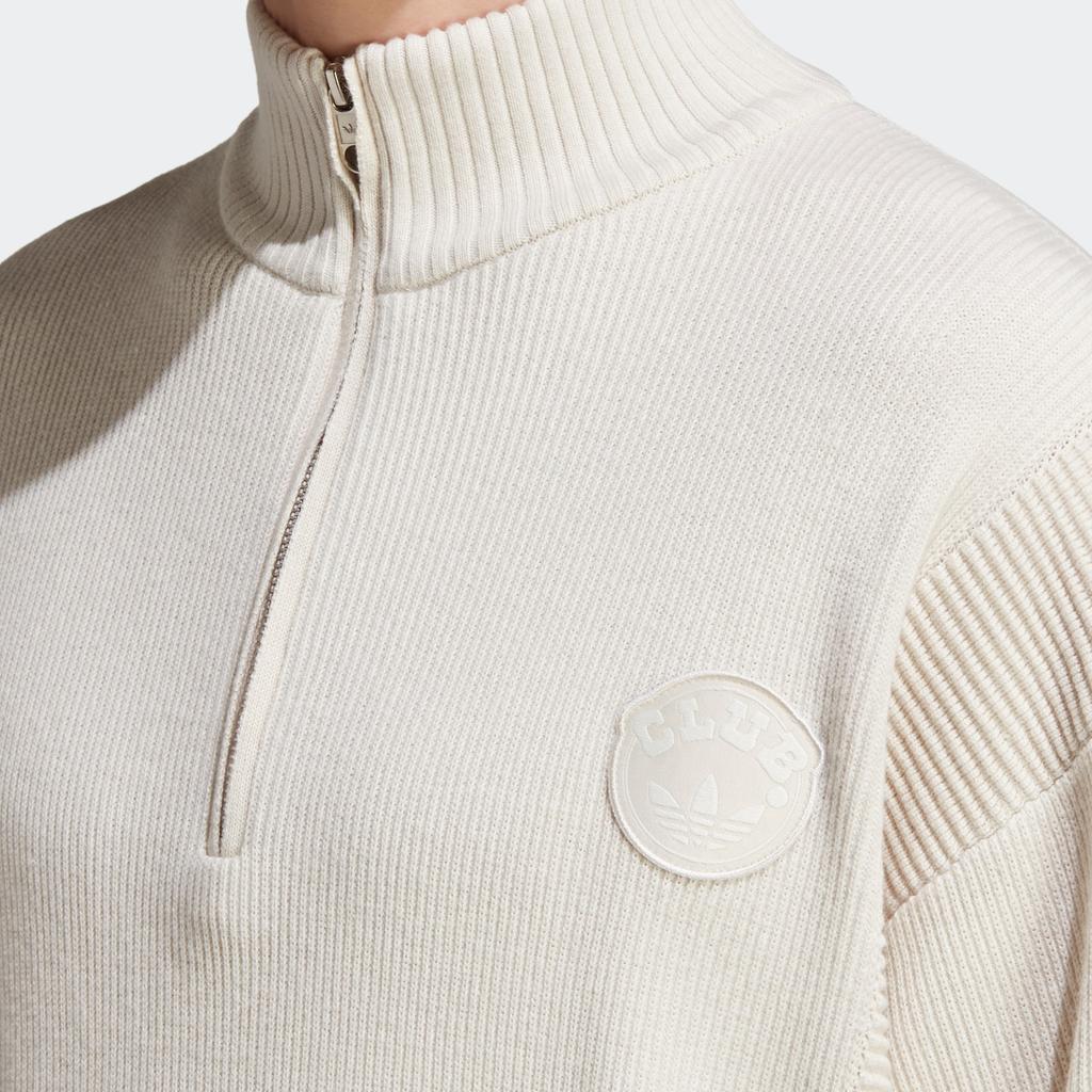 adidas Вязаный пуловер Originals Trefoil Club с однотонным логотипом, мужские топы, глиноземно-коричневый IA2480