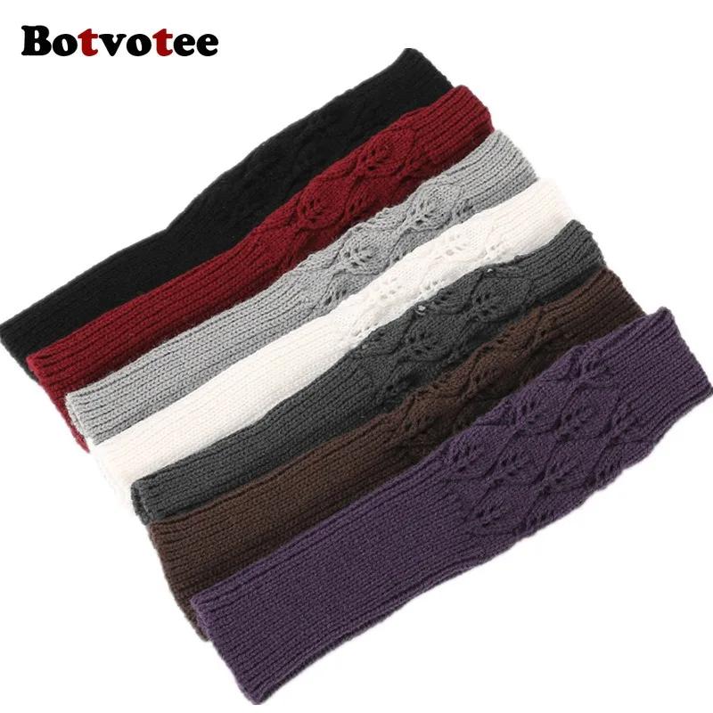Botvotee Рукава для женщин Аксессуары Y2k Перчатки без пальцев Нарукавники Вязаные Зимние Теплые Длинные Рукава Милые Перчатки Hands-Free