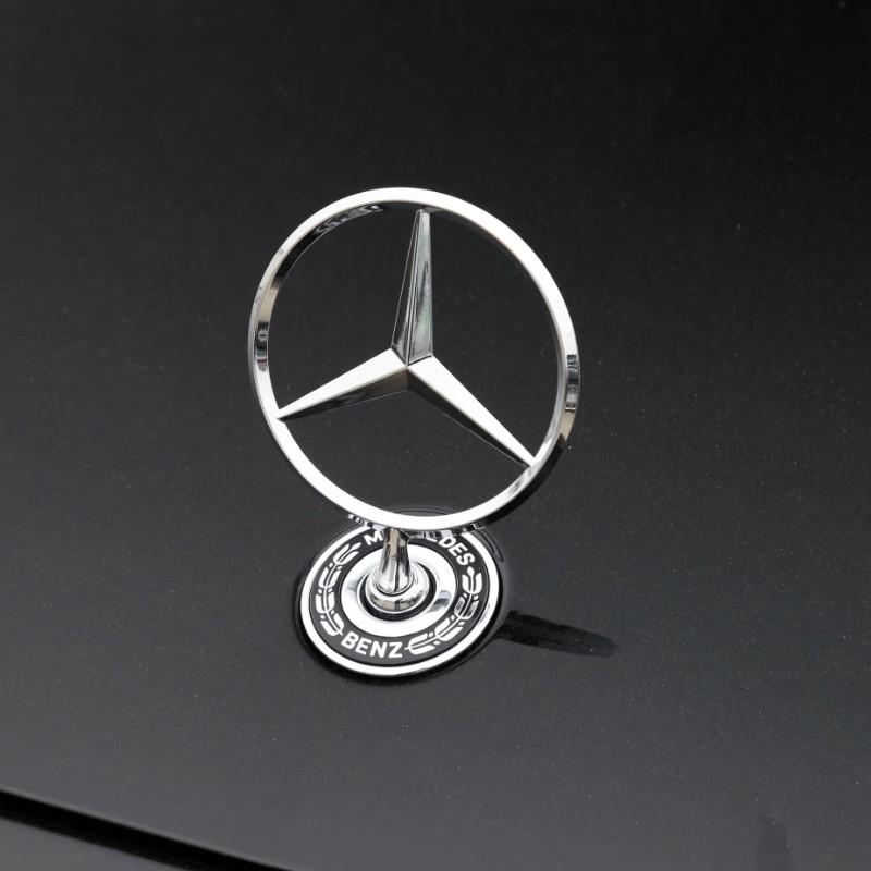 Hub 1Pcs 3D Metal Car Hood Badge Front Chrome Logo Hood Marking Hub For Mercedes Benz AMG W204 W205 W202 W212 W211 W220 W222 DL1 QQ59