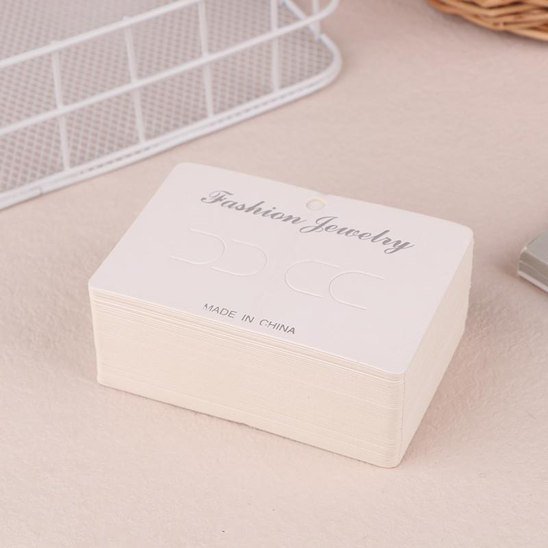 100Pcs Cute Headband Hair Clips Jewelry Display Card Blank Kraft Paper Card Hairclip Price Tag Hairpin Packaging Cardboard Holde