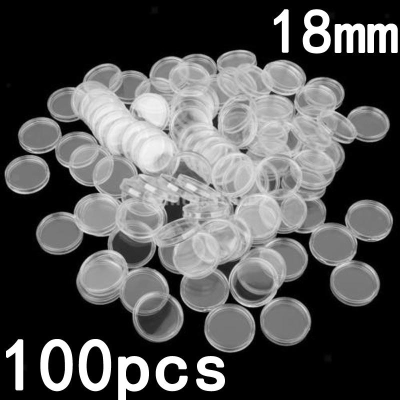 Coin Holders Reusable Protect 100pcs Display Capsules Case Transparent