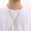 Personalized Crystal Stone Cross Necklace for Men Women 41*27mm Hip Hop Charm Pendant Gold Color Trendy Jewelry Gift