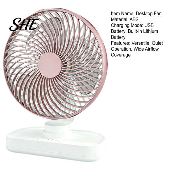 Electric Fan for Office Portable Desk Fan, Small Air Circulating 3 Speed Quiet Personal Cooling Adjustable Tilt Head Table Dorm Kitchen Circulator