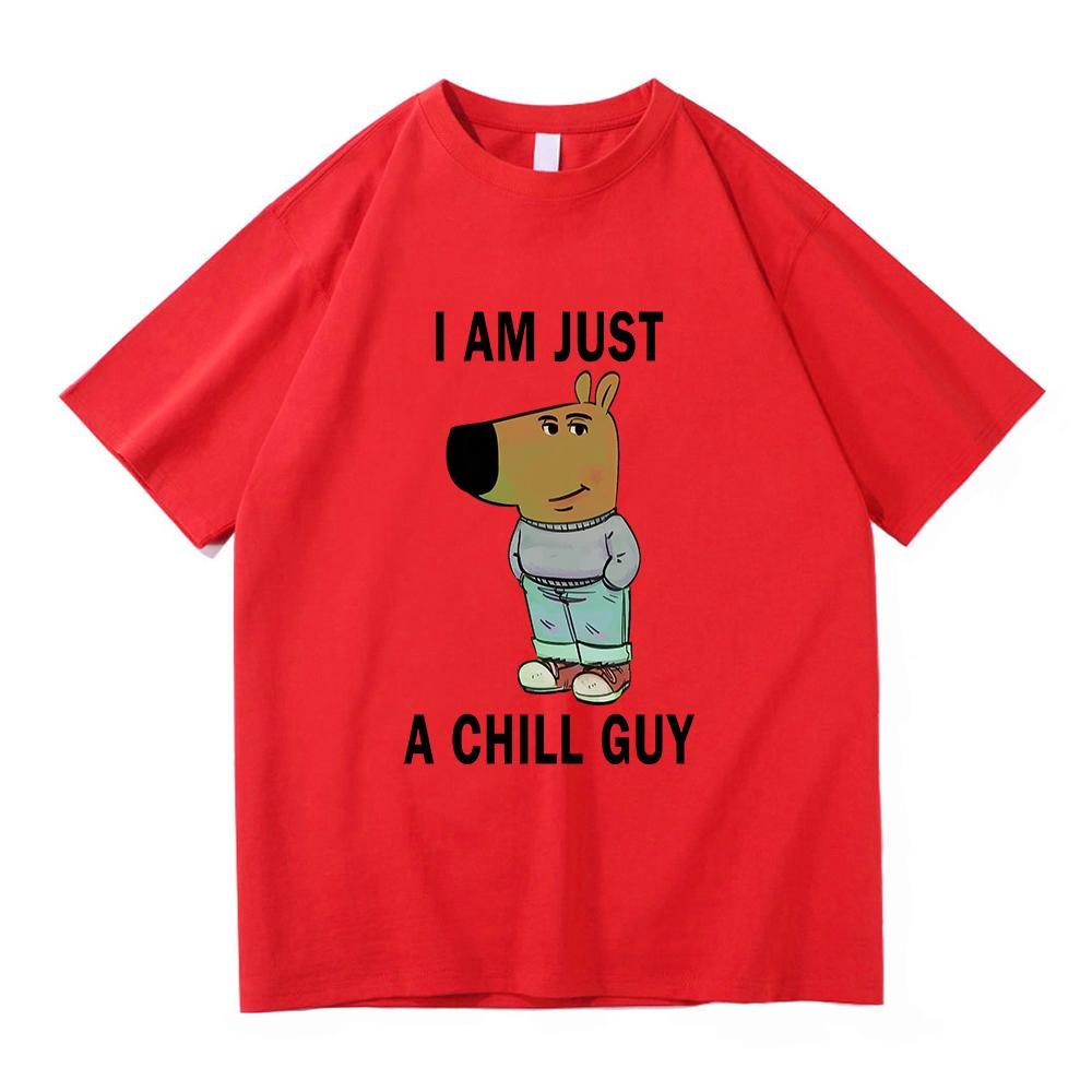 Я просто расслабленный парень Футболки Летняя мода Мужская/Женская Эстетичная Смешная Милая Футболка Высокое качество Мультяшная Винтажная Хлопковая Футболка