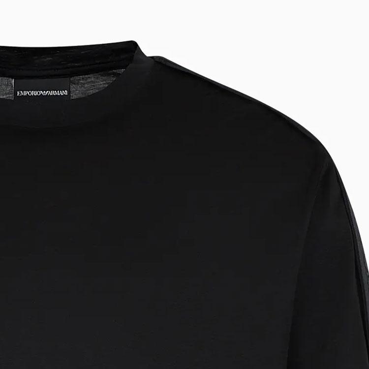 Emporio Armani Мужская футболка с коротким рукавом и круглым вырезом, с логотипом-буквой, черная 3D1TD3-1JUVZ-0999