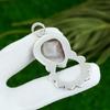 Pear Natural Mexican Laguna Lace Agate 925 Silver Bezel Wedding Pendant Jewelry