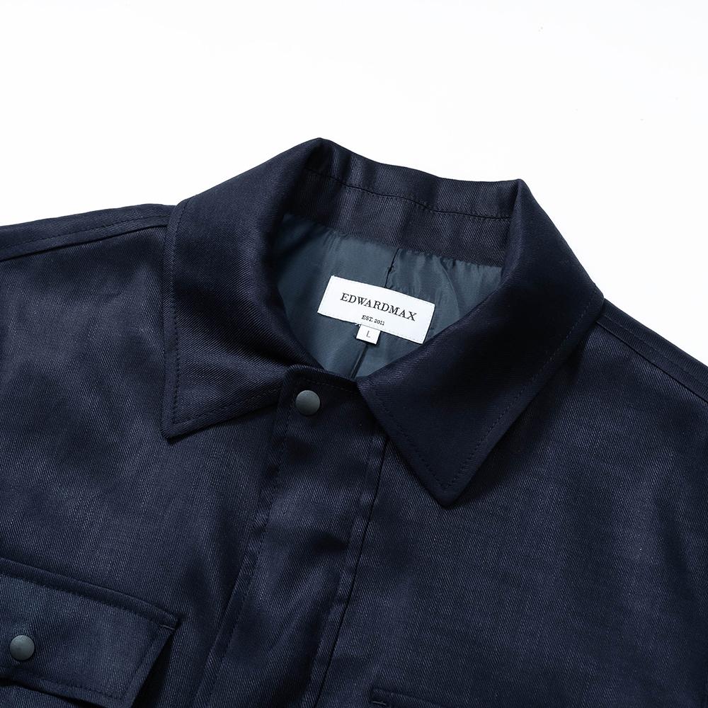 Edwardmax Linen & Cotton Utility City Jacket (Nv)
