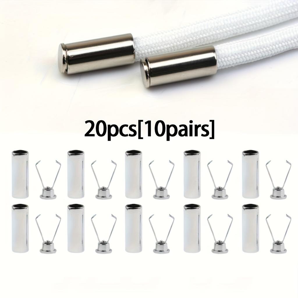 20/40pcs Metal Cord Locks, No-Install Button Style Adjustable Drawstring Stoppers for Shoelaces, Hoodies, Coats and Pants, Cables and DIY