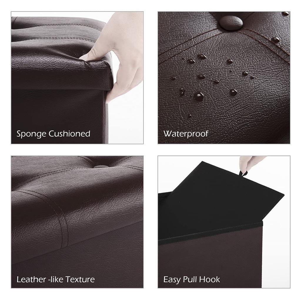 YOUDENOVA Складное хранение с оттоманкой и ступенькой Подходит для гостиной и ПУ Грузоподъемность 160 кг Стул, Двухместный, Хранение, Подставка для ног, Стул, Комнаты,