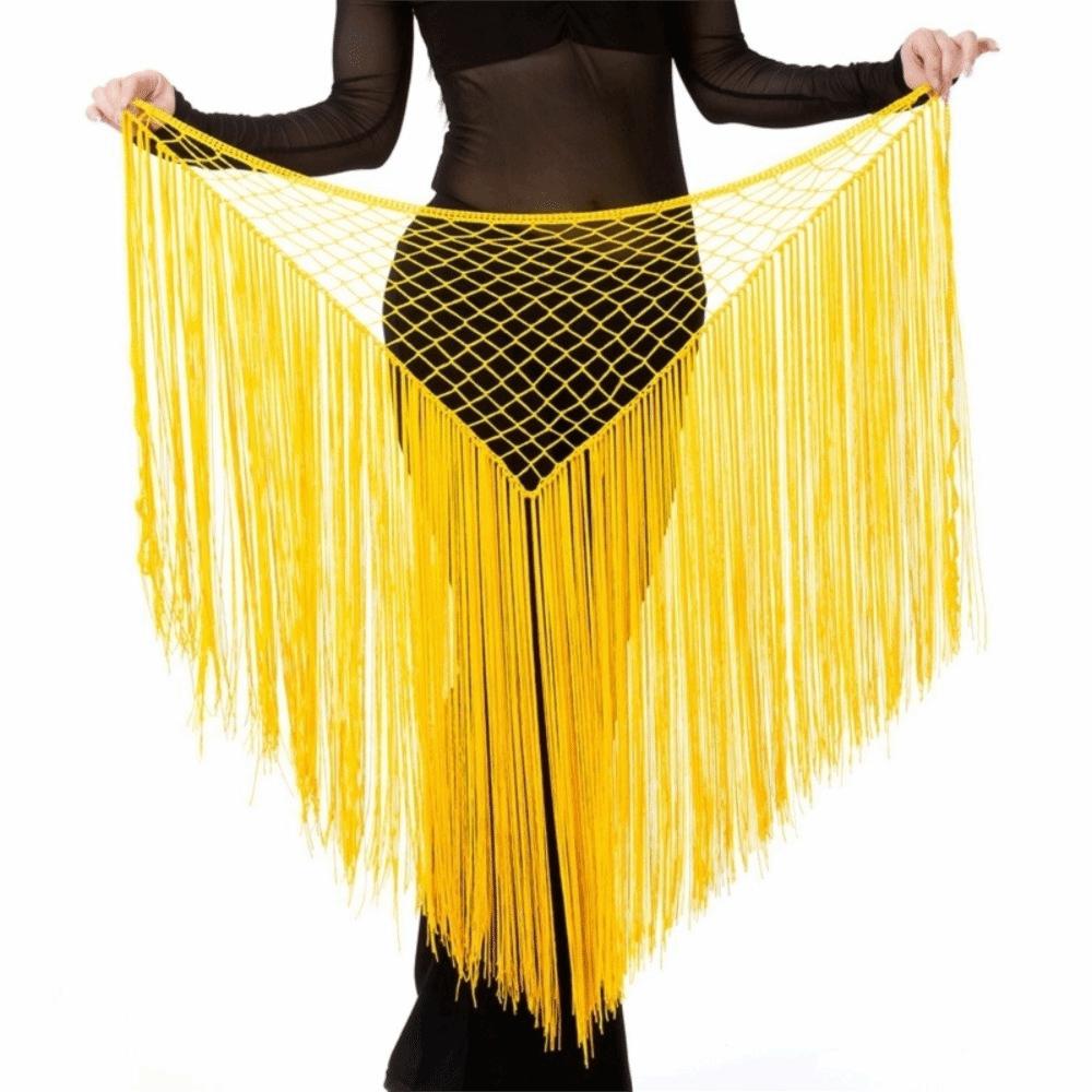 Hollow Dancing Waist Belt Long Tassel Belly Dance Waistband Sequin Waist Chain Dancer Accessories