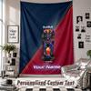 Wall Hanging Tapestry With Custom Name & Text, Red Bull Racing Decorative Tapestry For Bedroom