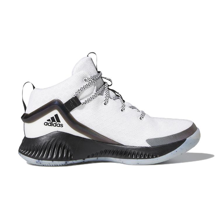 adidas Lockdown J Ткань Нескользящие Износостойкие Средняя высота Детские Баскетбольные Кроссовки Белый Черный Унисекс GZ3084