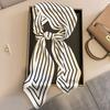 Women Neck Scarf Striped Contrast Color Satin Triangle Edge Wide Band Neck Decoration OL Style Commute Lady Hair Band Clothes Accessory