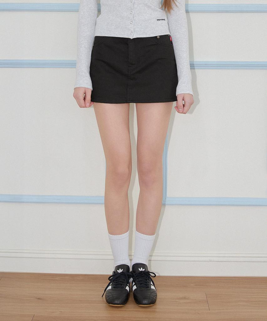 Kissing New Classic Cotton Mini Skirt (Black)