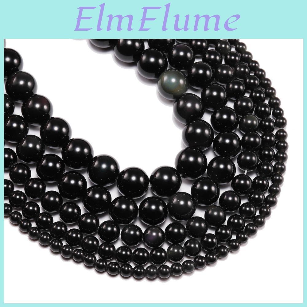 Mm Black Natural 4681012 1strandlot Obsidian Stone Beads Round Loose Spacer Bead For Jewelry Making Findings Diy Bracelet
