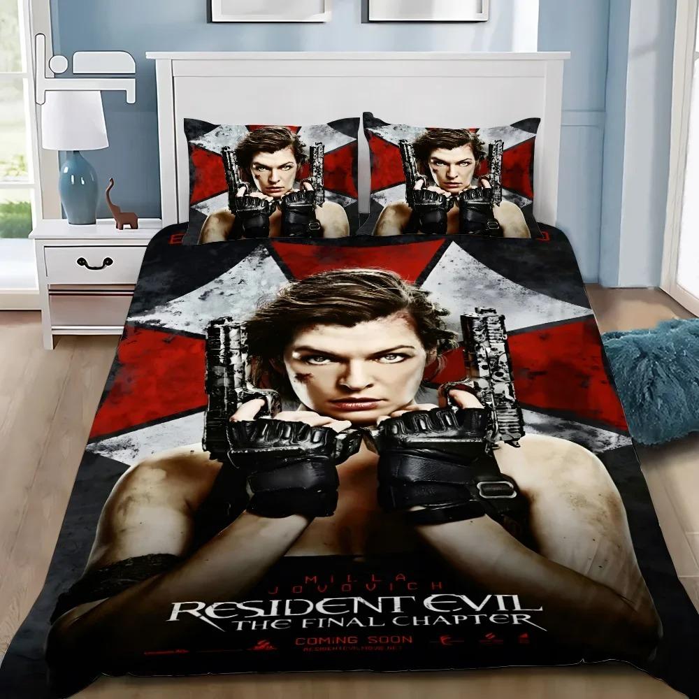 3D Print R-Resident Red Umbrella Evil Bedding Set Pillowcase Comforter King Queen Size Quilt Cover for Boys Adult