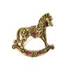 Fashionable Vintage Styles Rocking Horse Brooch Accessory Portable for Women Unisex Toy Designs Casual Pin Gifts