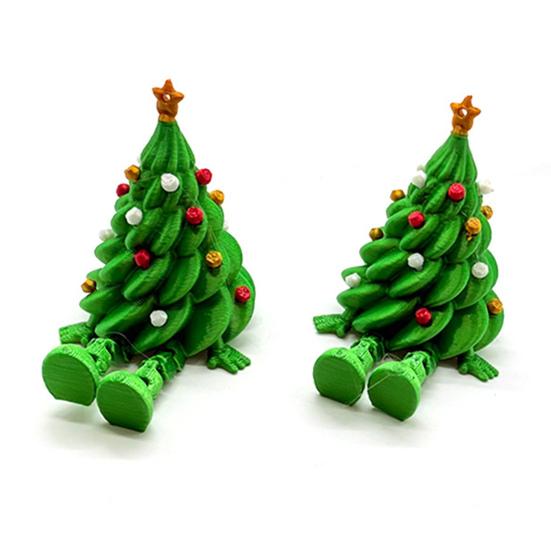 Articulated Christmas Tree Shelf Sitter 3D Printed Christmas Tree Desktop Figurine