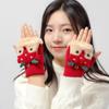 Korean-Style Cute Cartoon Fawn Flip Gloves for Students – Warm, Cold-Proof Gloves for Autumn and Winter Riding & Writing