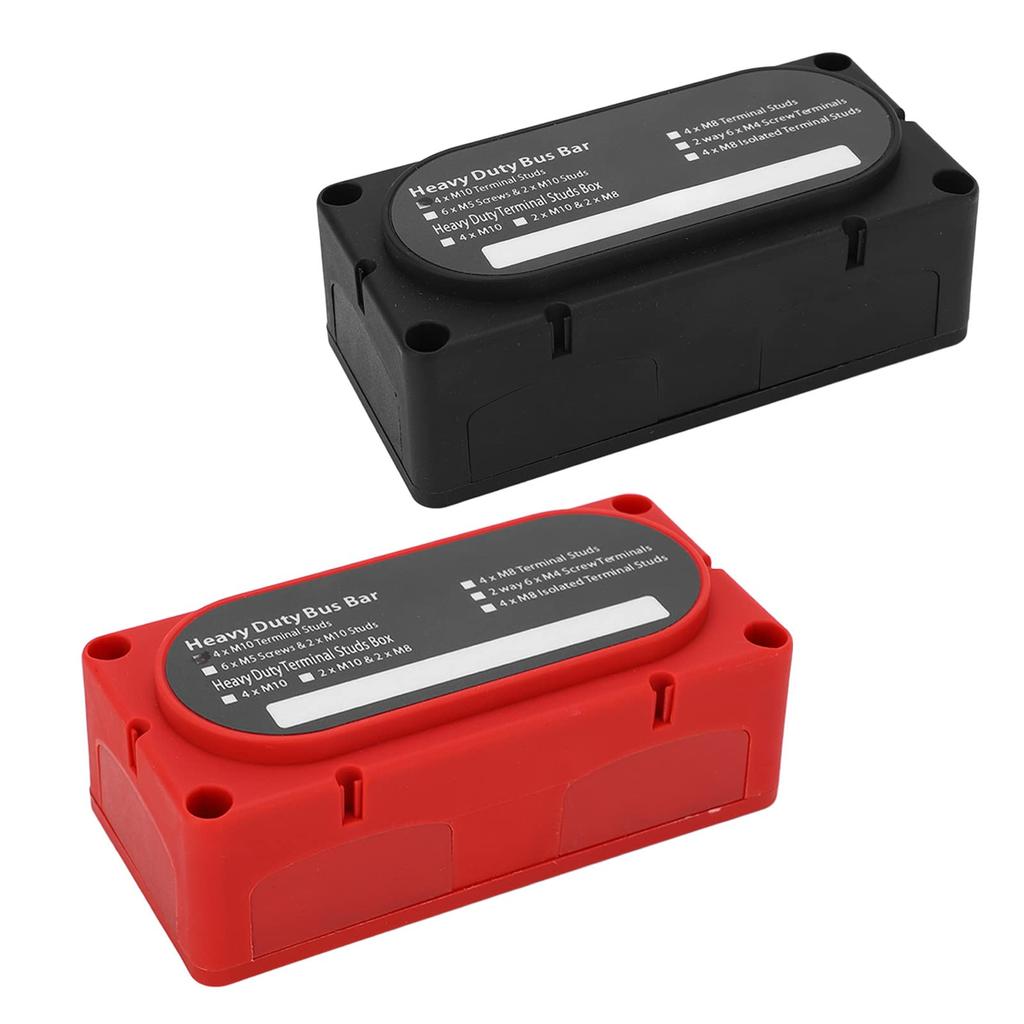 Power Distribution Block Busbar 2pcs Distribution Block 4 Studs 300A Bus Bar Universal 12‑48V for Car RV Yacht Boat