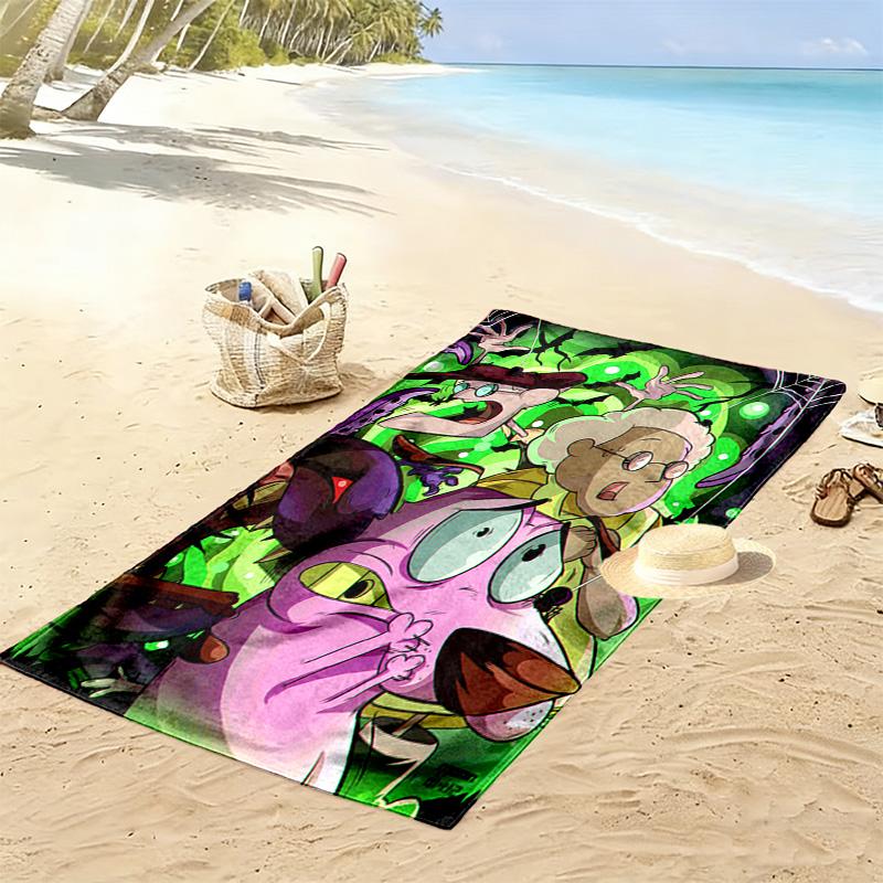 Courage the Cowardly Dog 2D Flat Print Beach Towel, Large Soft Quick Dry Towel for Beach Camping SwimmingSSTJ0917204
