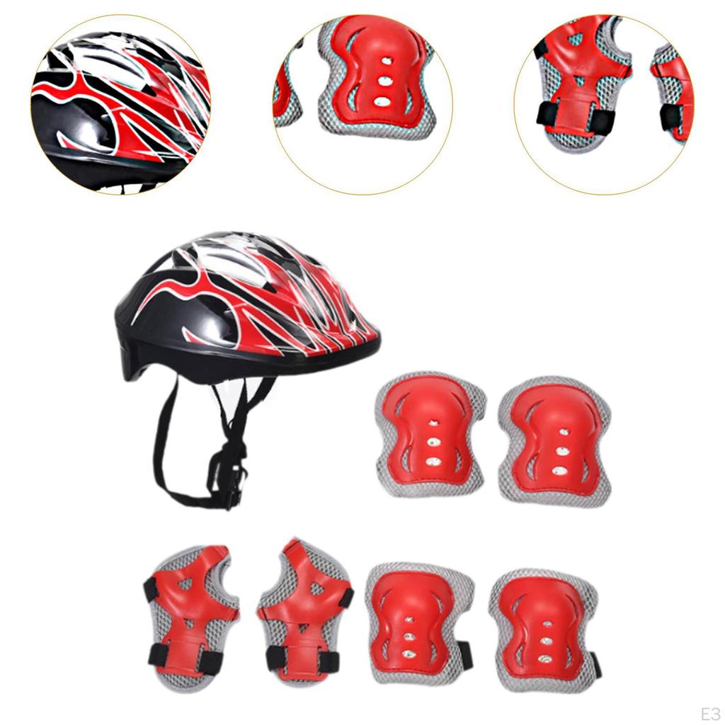Детский велосипедный шлем для катания на роликах, скейтборде с наколенниками для езды