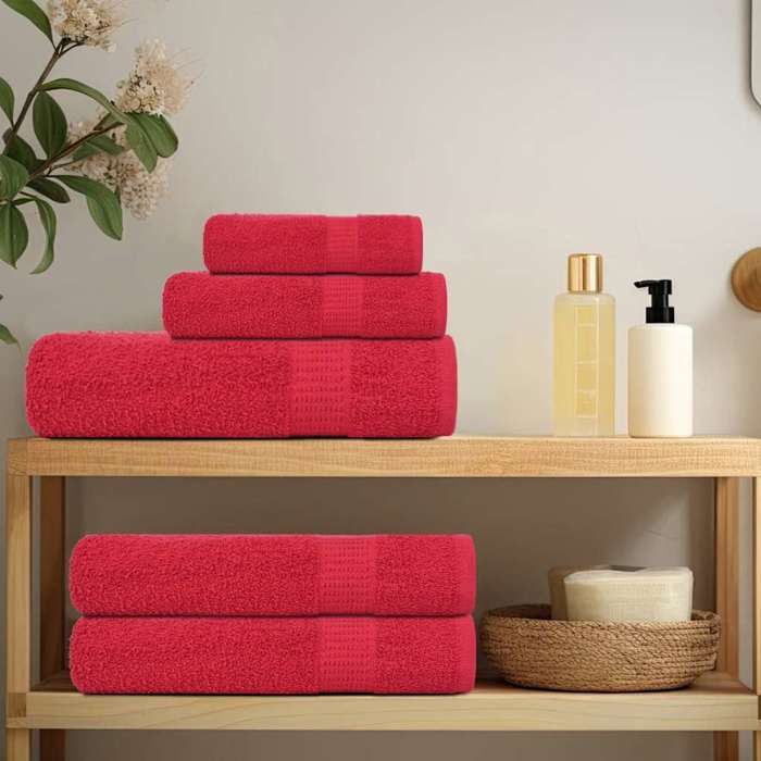 VidaXL Sauna Towels 4 Pcs Red 80x200 Cm 360 G/m² 100% Cotton, Towel, Bath Towel, Cotton Towel 136936