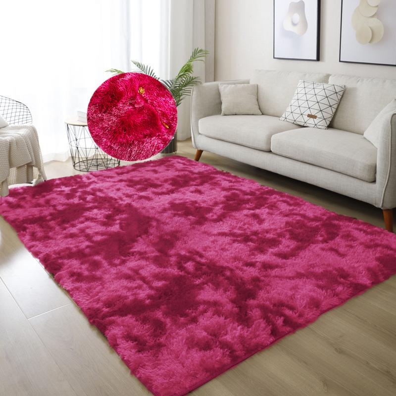 Красочный плюшевый ковер для спальни, градиентный мохнатый ковер, украшение для дома, милый радужный пушистый ковер, скандинавский стиль, напольный коврик для детской комнаты