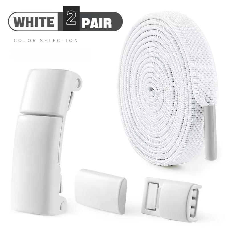 2Pair Elastic Laces Sneakers Magnetic Lock Shoelaces Without Ties Unisex Flat No Tie Shoelace Rubber Bands for Shoes Accessories