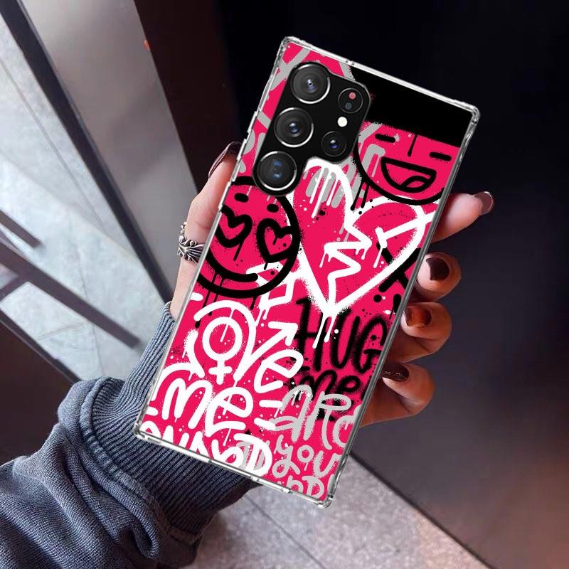 Graffiti Fashion Cool Phone Case For Samsung Galaxy S23 S24 S25 Edge S26 Ultra S22 + S21 Plus S20 FE Cover Silicone Print Shell
