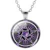 Triple Moon Goddess Wicca Round Glass Pendant Long Link Chains Necklaces Vintage Pattern Art Jewelry For Women Men