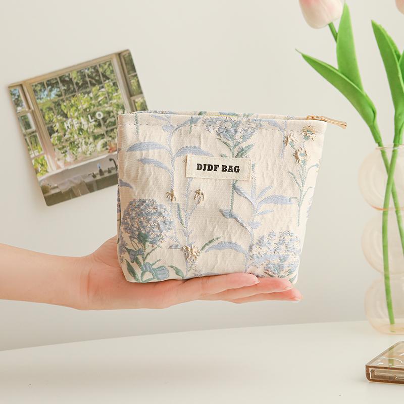 Women's Makeup Bag Small Pink Bow Makeup Lipstick Headphones Storage Bag Portable Coin Purse Commuter Card Holder Ins Style