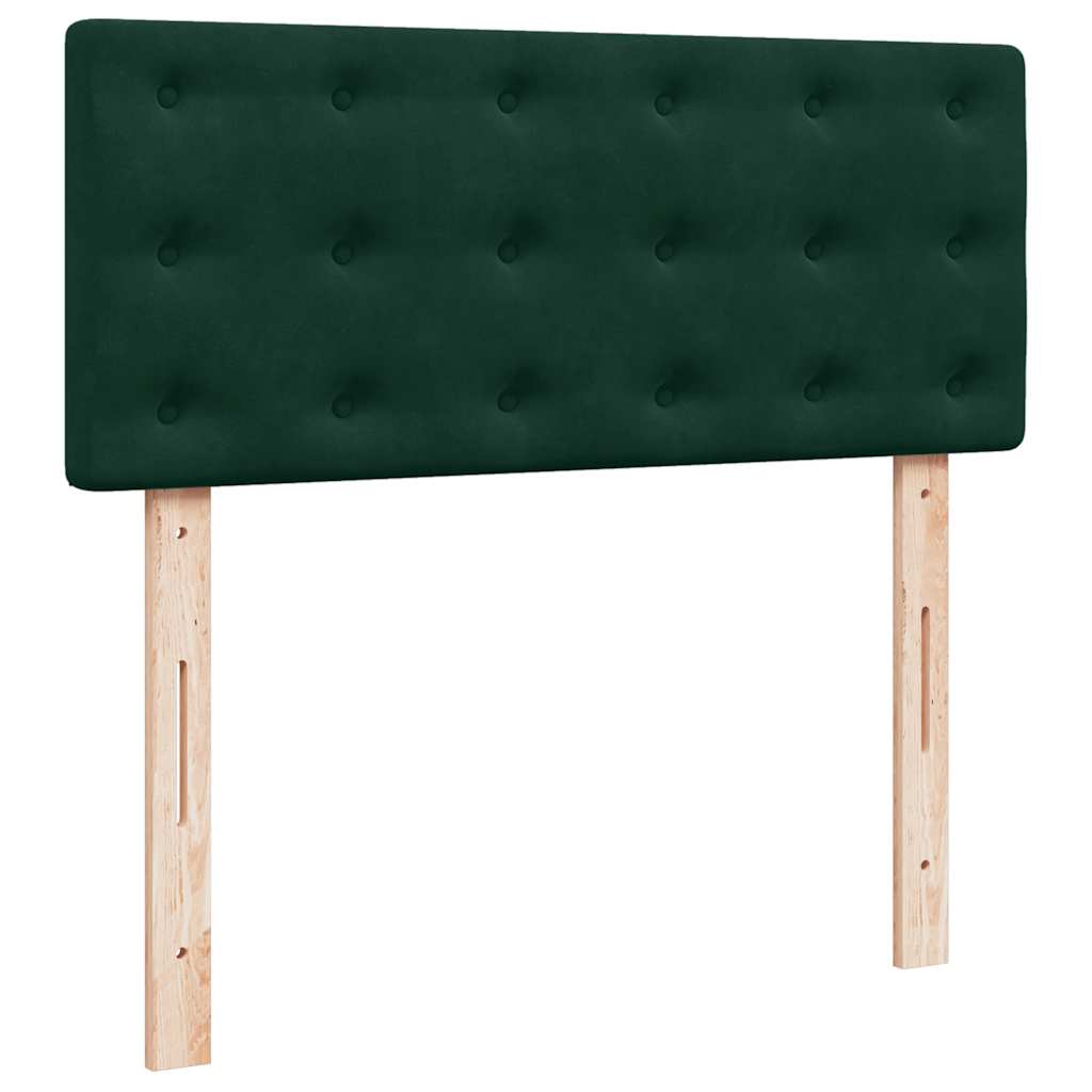 Ottoman Bed with Mattress Dark Green 120 x 190 cm Velvet